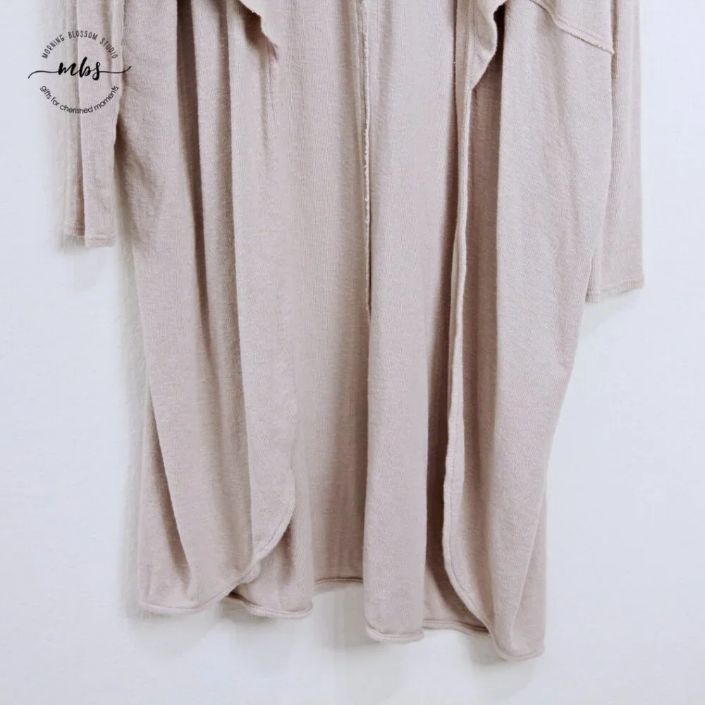 Free People Beach Long Oversized Open‎ Cardigan Sweater Duster Beige Women XS